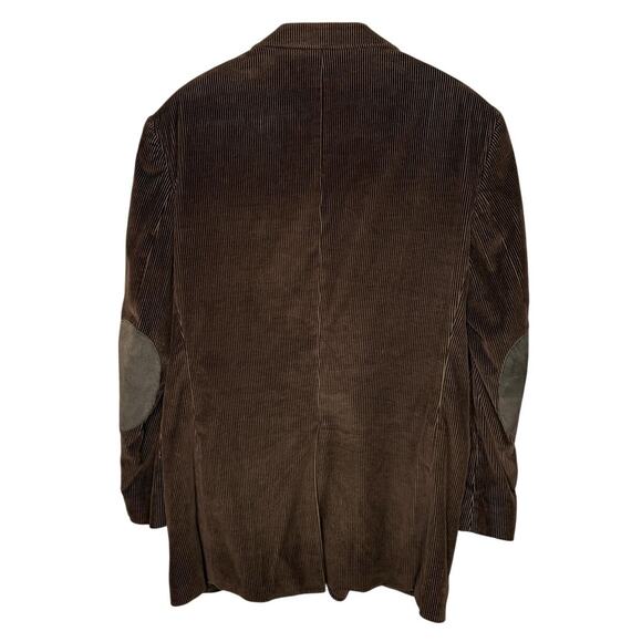 Stafford Men's 44L Corduroy 100% Cotton Blazer Elbow Patches Dinner Jacket Brown - Picture 2 of 9